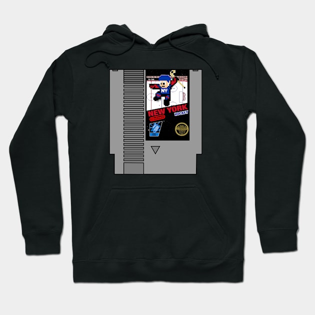 New York Hockey 8 bit cartridge design Hoodie by MulletHappens